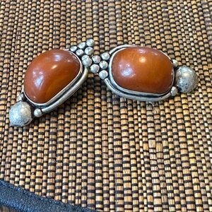 Handmade  amber earrings ! sterling silver  clip ons